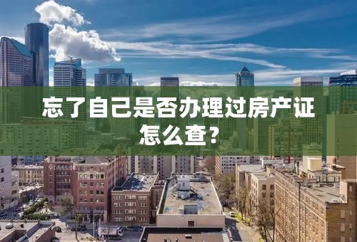 忘了自己是否办理过房产证怎么查？