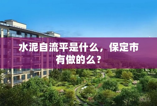 水泥自流平是什么，保定市有做的么？