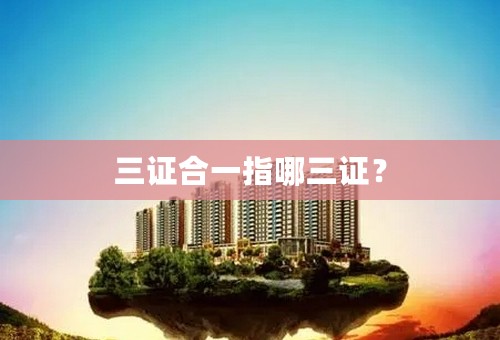 三证合一指哪三证？