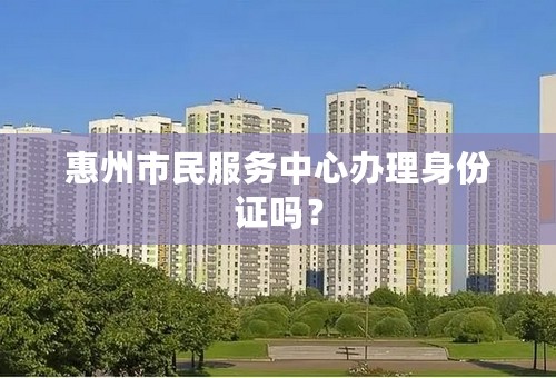 惠州市民服务中心办理身份证吗？