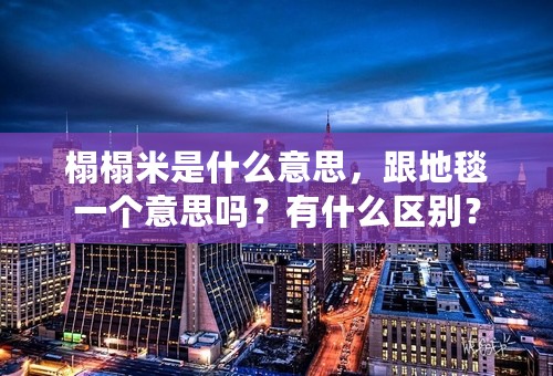 榻榻米是什么意思，跟地毯一个意思吗？有什么区别？