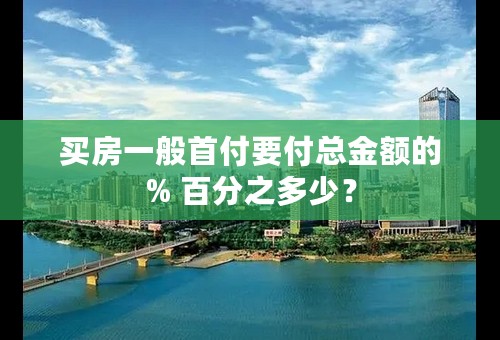 买房一般首付要付总金额的% 百分之多少？