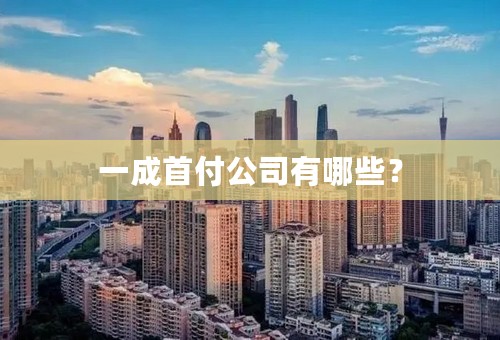 一成首付公司有哪些？