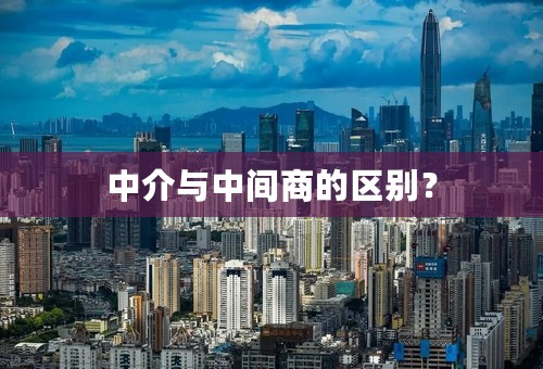 中介与中间商的区别？