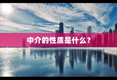 中介的性质是什么？