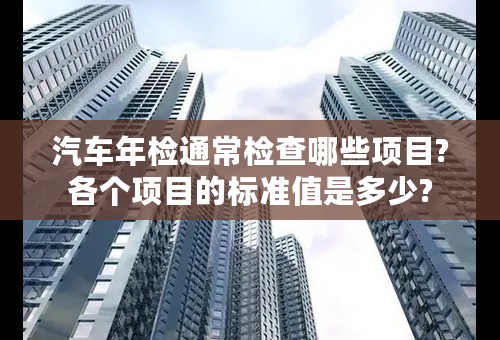 汽车年检通常检查哪些项目?各个项目的标准值是多少?