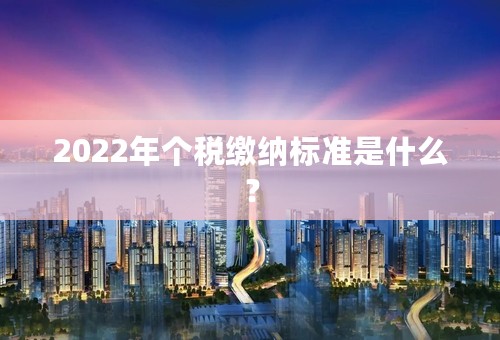 2022年个税缴纳标准是什么？