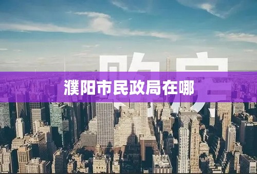 濮阳市民政局在哪