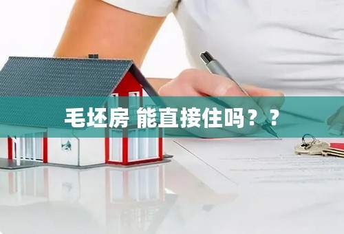 毛坯房 能直接住吗？？