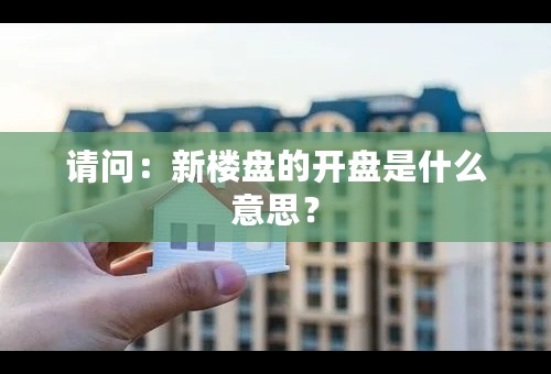 请问：新楼盘的开盘是什么意思？