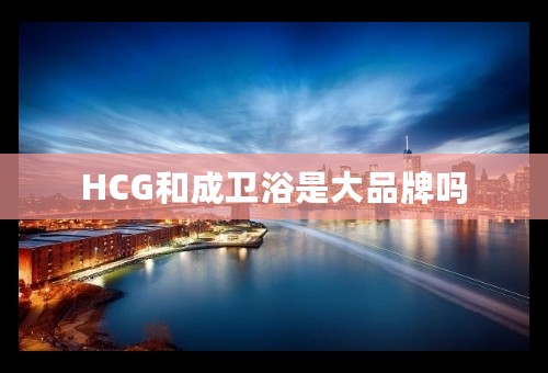 HCG和成卫浴是大品牌吗