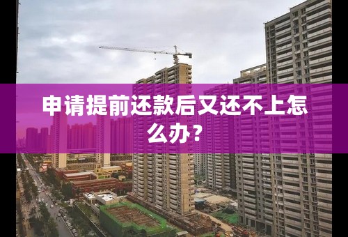 申请提前还款后又还不上怎么办？