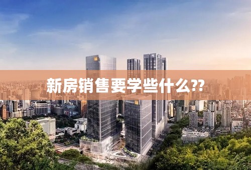 新房销售要学些什么??