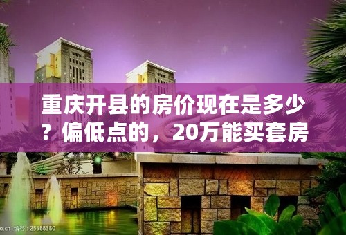 重庆开县的房价现在是多少？偏低点的，20万能买套房子吗？还有些是可以首付的，麻烦朋友们了！