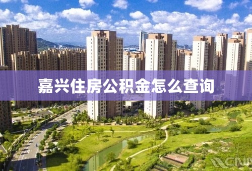 嘉兴住房公积金怎么查询