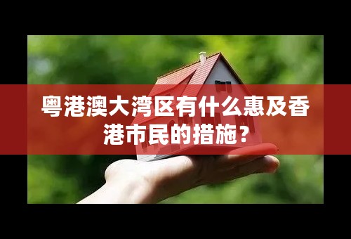 粤港澳大湾区有什么惠及香港市民的措施？