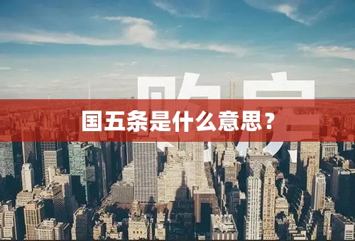 国五条是什么意思？