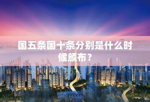 国五条国十条分别是什么时候颁布？