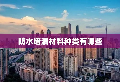 防水堵漏材料种类有哪些