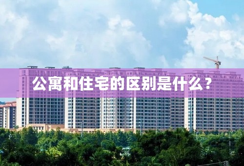 公寓和住宅的区别是什么？