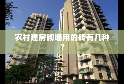 农村建房砌墙用的砖有几种？