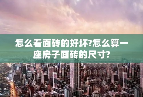 怎么看面砖的好坏?怎么算一座房子面砖的尺寸?