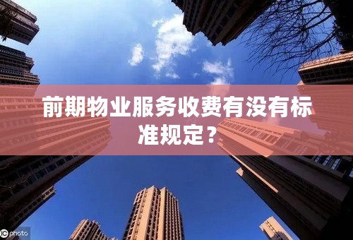 前期物业服务收费有没有标准规定？