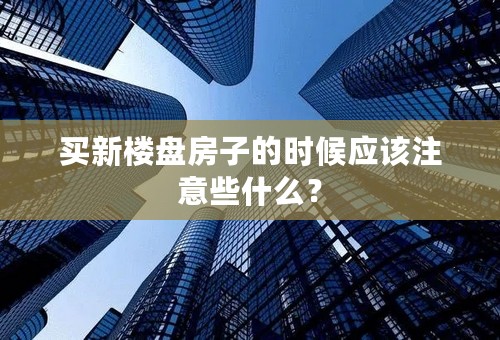 买新楼盘房子的时候应该注意些什么？