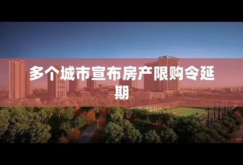 多个城市宣布房产限购令延期