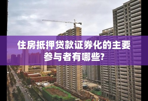 住房抵押贷款证券化的主要参与者有哪些?