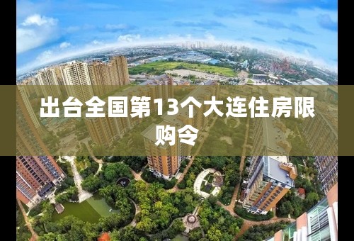 出台全国第13个大连住房限购令