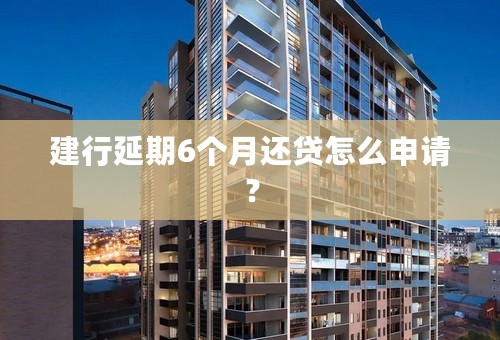 建行延期6个月还贷怎么申请？