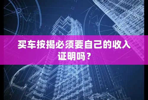 买车按揭必须要自己的收入证明吗？