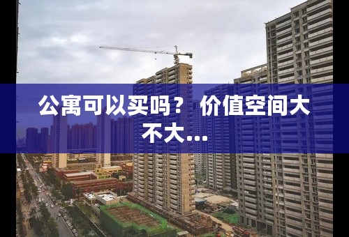 公寓可以买吗？ 价值空间大不大...