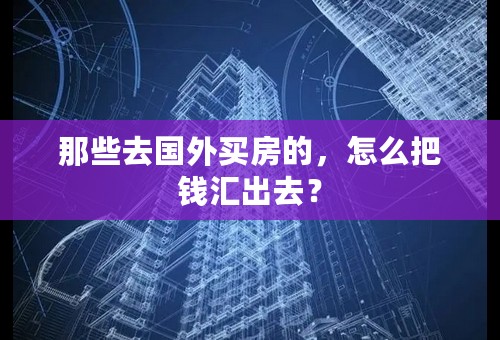 那些去国外买房的，怎么把钱汇出去？