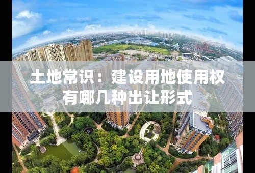 土地常识：建设用地使用权有哪几种出让形式