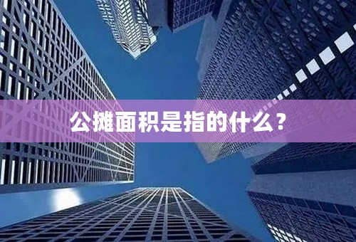 公摊面积是指的什么？