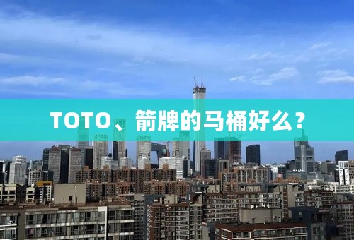 TOTO、箭牌的马桶好么？