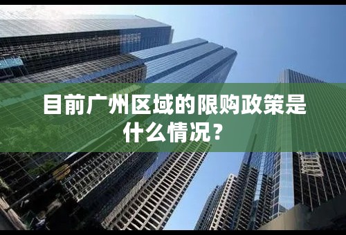 目前广州区域的限购政策是什么情况？