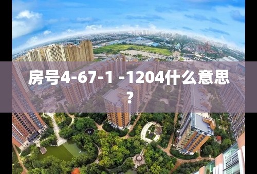 房号4-67-1 -1204什么意思？