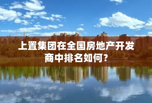 上置集团在全国房地产开发商中排名如何？