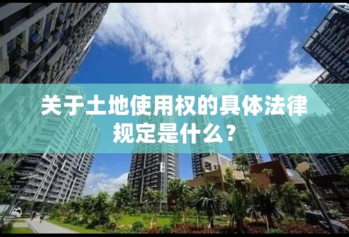 关于土地使用权的具体法律规定是什么？