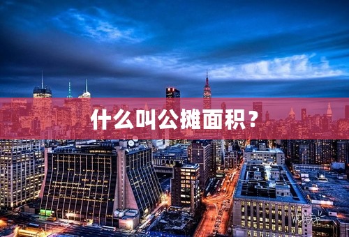 什么叫公摊面积？