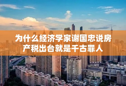 为什么经济学家谢国忠说房产税出台就是千古罪人