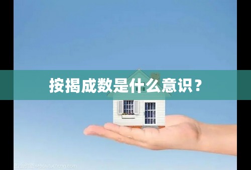 按揭成数是什么意识？