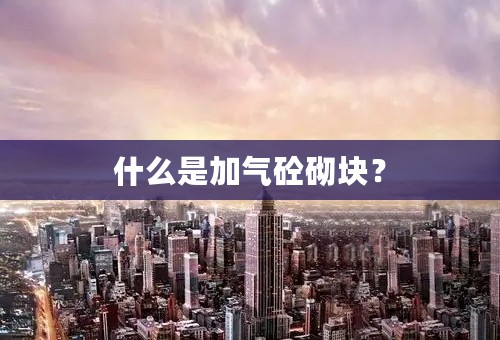 什么是加气砼砌块？