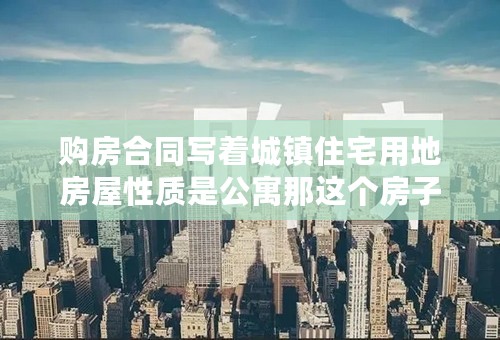 购房合同写着城镇住宅用地房屋性质是公寓那这个房子到底是什么性质？