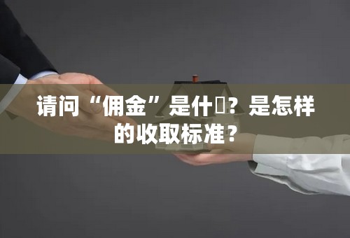 请问“佣金”是什麼？是怎样的收取标准？