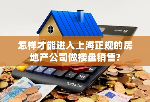 怎样才能进入上海正规的房地产公司做楼盘销售?