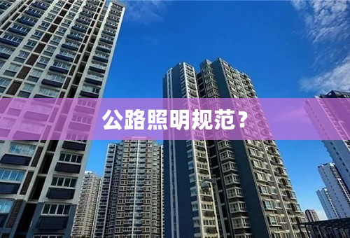 公路照明规范？